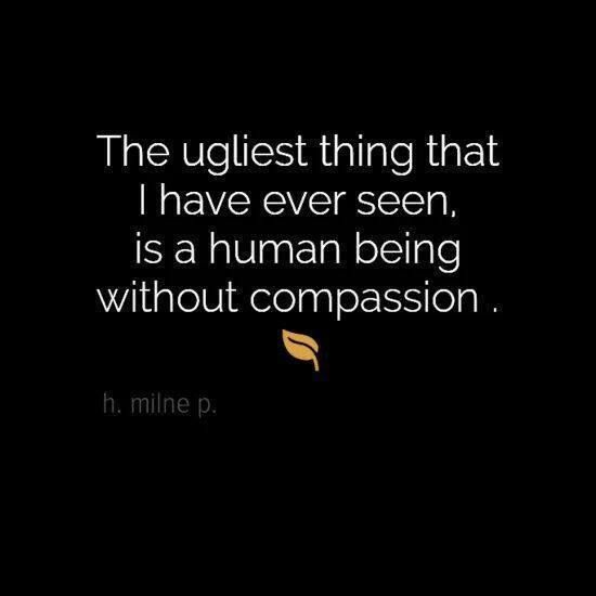 The ugliest thing that I have seen is a human being without compassion - life quotes
