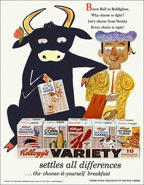 Bull and Bullfighter - Kellogg's Variety Pack, 1958