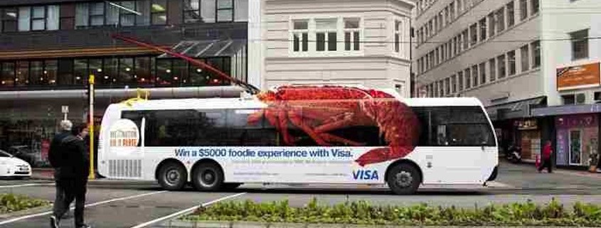 Win a $5,000 Foodie experience with this original Visa bus advertising