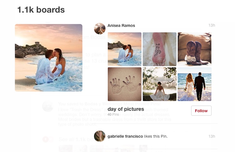 Hispanics look at Pinterest for guidance on trends, styles, and new things to try, especially if related to Hair & Beauty, Women’s Fashion, Gifts and Photography. Read How to Successfully Market to Latinos on Pinterest.